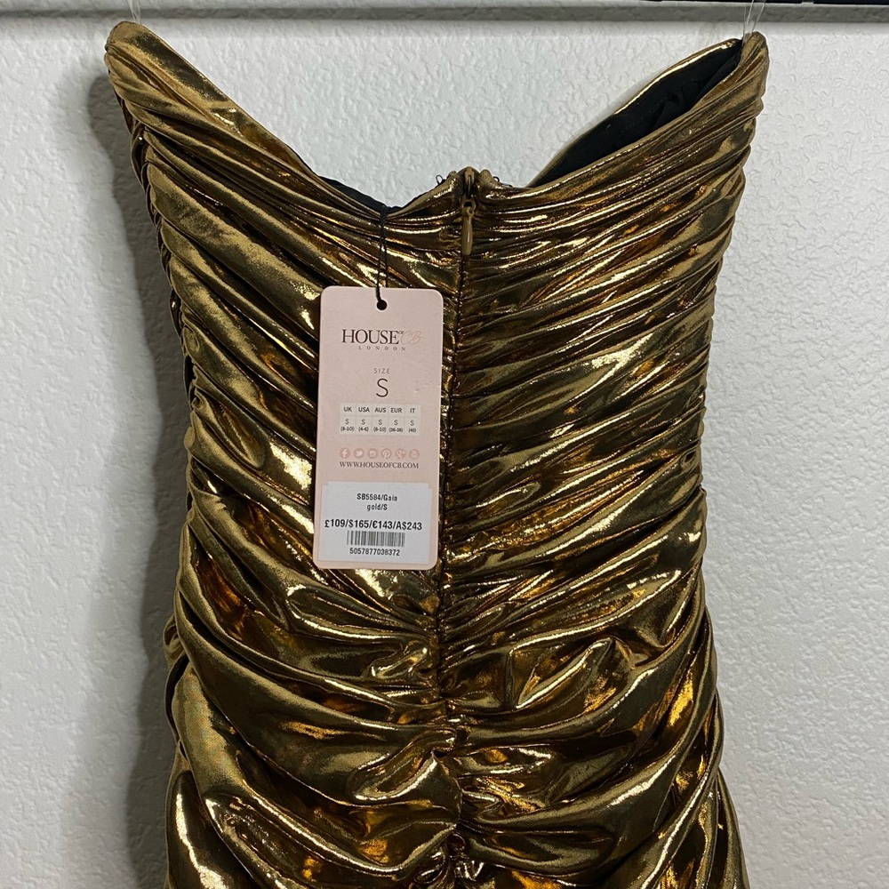 House Of Cb Dresses House Of Cb Gold Midi Dress